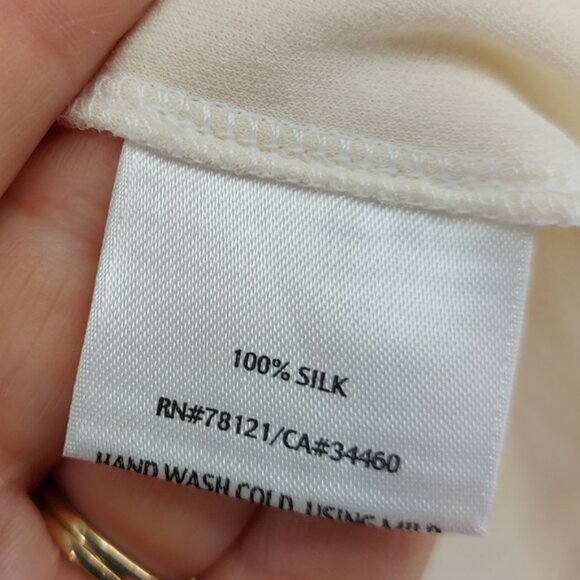 Eileen Fisher Silk Cream Colored Cami Tank Top Size Small - Picture 3 of 5